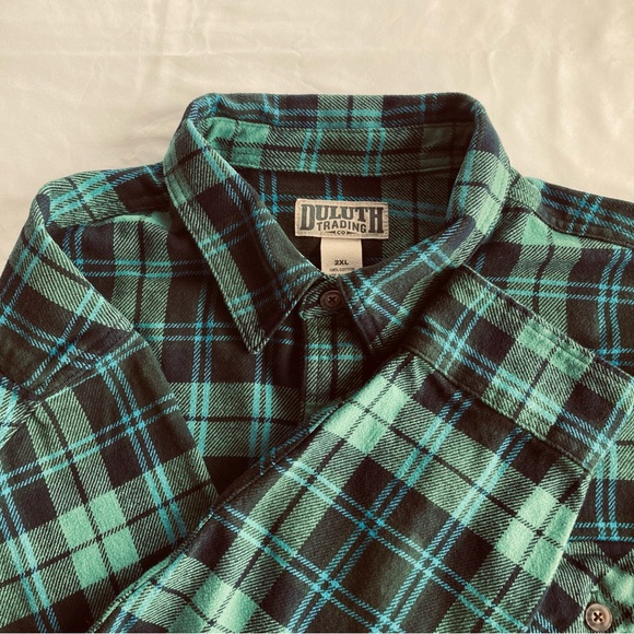 Duluth Trading Plaid Shirt Jack Mens Sz 2XL. Heavy Flannel Long Sleeve Button. - Picture 3 of 11